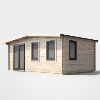 12 x 18 Power Chalet Log Cabin Left Doors