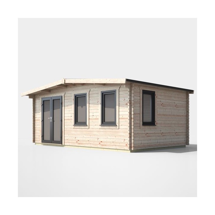 12 x 18 Power Chalet Log Cabin Left Doors