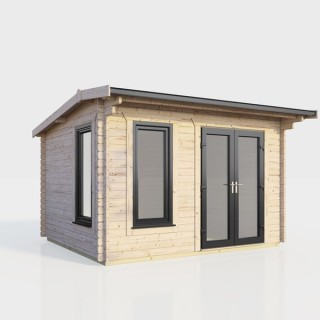 12 x 8 Power Apex Log Cabin Right Doors