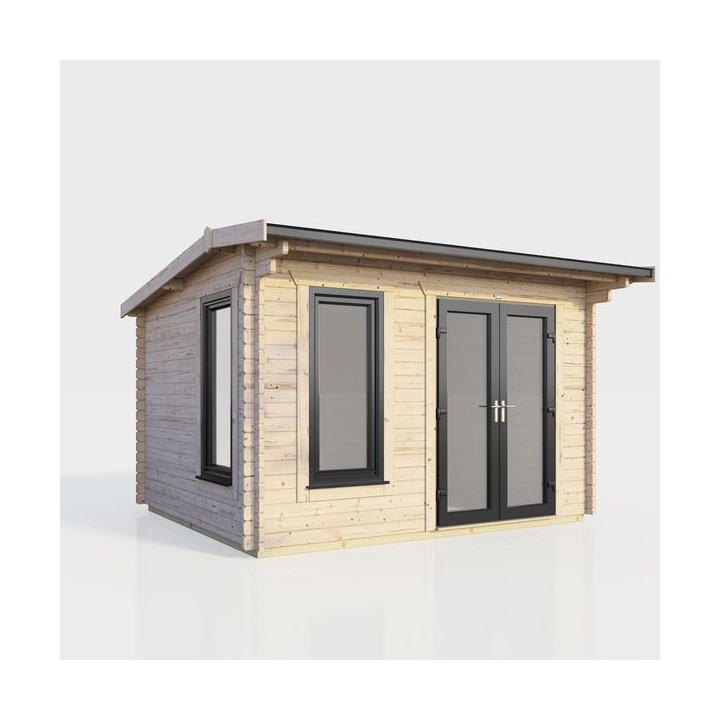 12 x 8 Power Apex Log Cabin Right Doors
