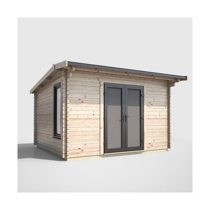 12 x 10 Power Apex Log Cabin Centre Doors