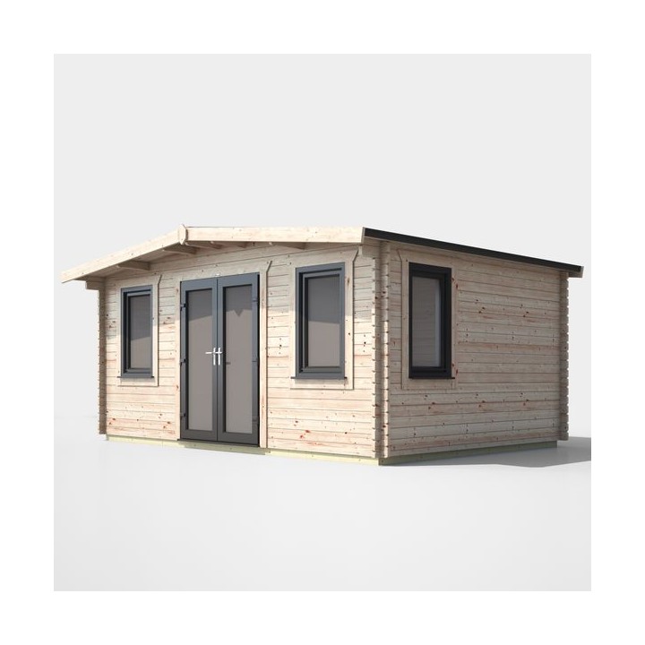 12 x 16 Power Chalet Log Cabin Centre Door
