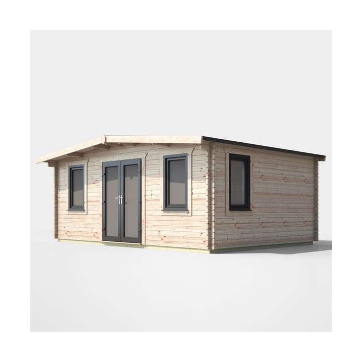 14 x 18 Power Chalet Log Cabin Centre Door