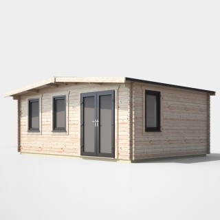 14 x 18 Power Chalet Log Cabin Right Doors