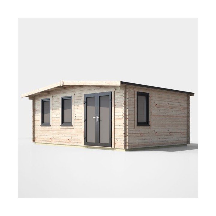 14 x 18 Power Chalet Log Cabin Right Doors