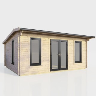 18 x 12 Power Apex Log Cabin Centre Doors