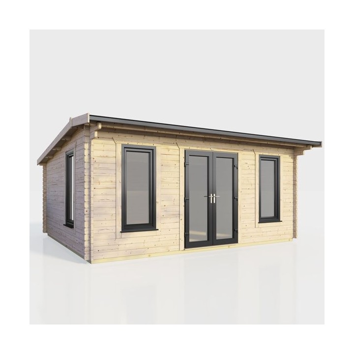 18 x 12 Power Apex Log Cabin Centre Doors