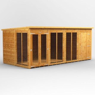 16 x 8 Power Pent Summerhouse With 4ft Side Store