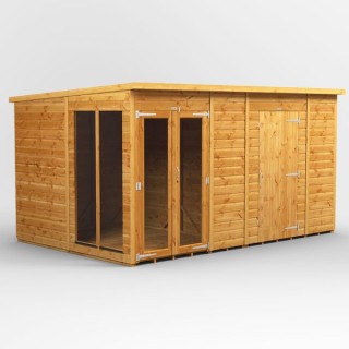 12 x 8 Power Pent Summerhouse With 6ft Side Store