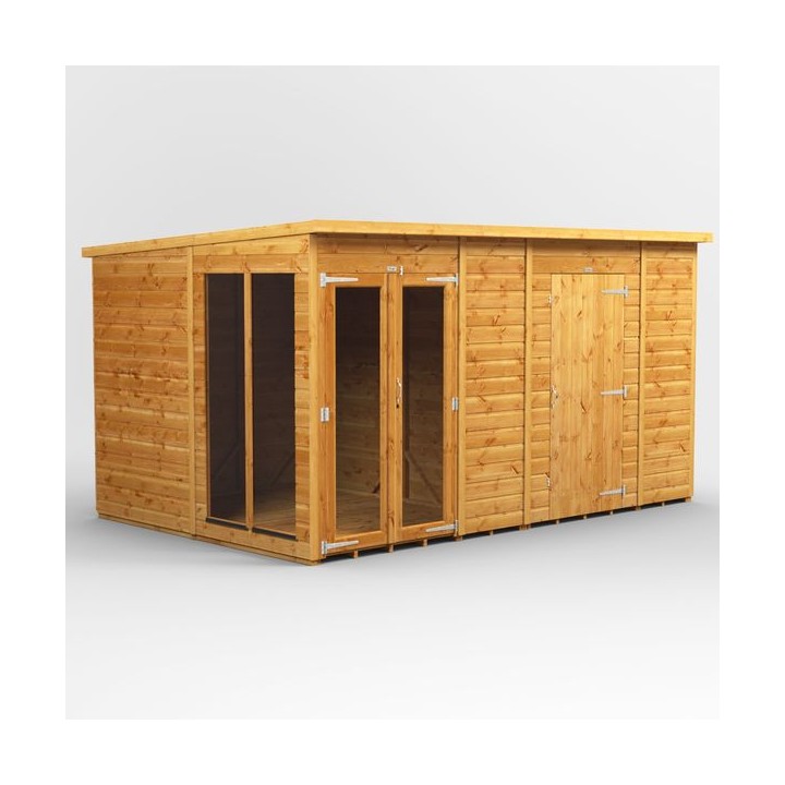 12 x 8 Power Pent Summerhouse With 6ft Side Store