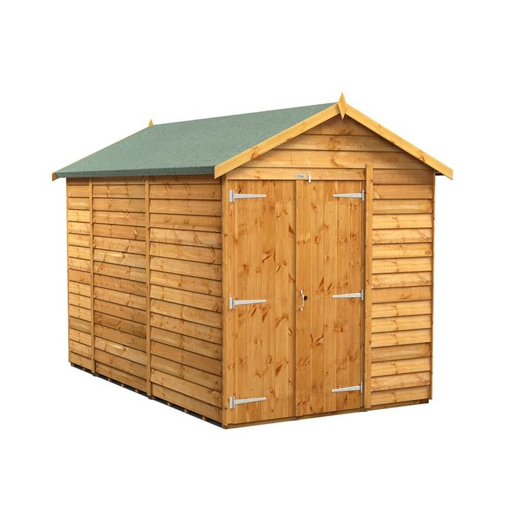 10 x 6 Power Overlap Apex Double Doors No Windows