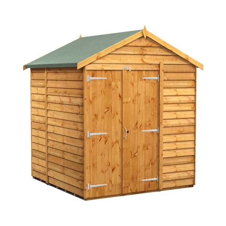 6 x 6 Power Overlap Apex Double Doors No Windows