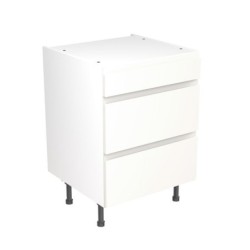 Flatpack Three Drawer Base Unit J-pull Ultra Matt White 600mm - FKKJ0506