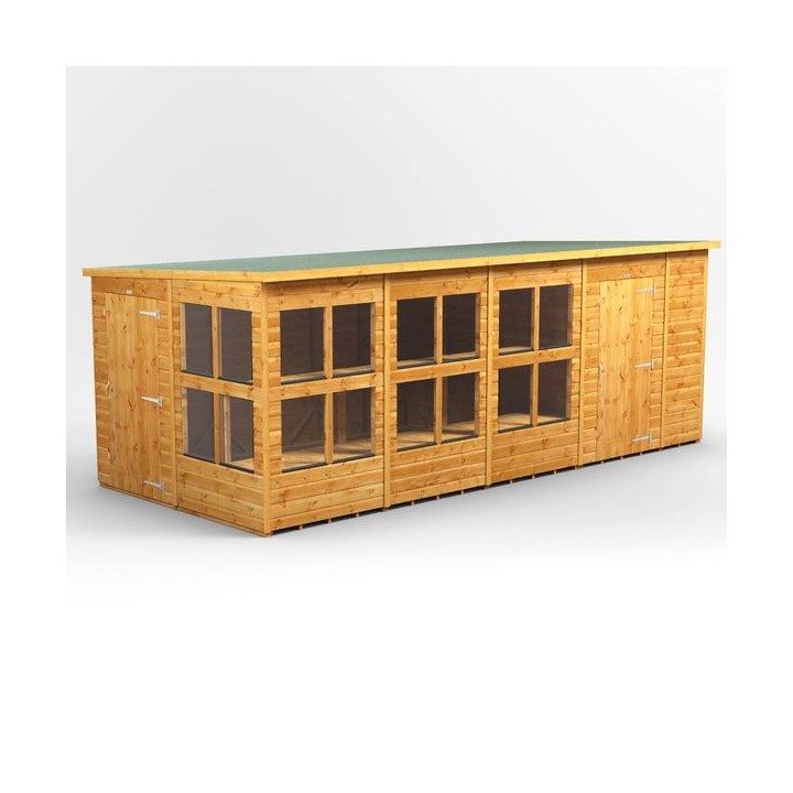 18 x 8 Power Pent Potting Shed With 6ft Side Store