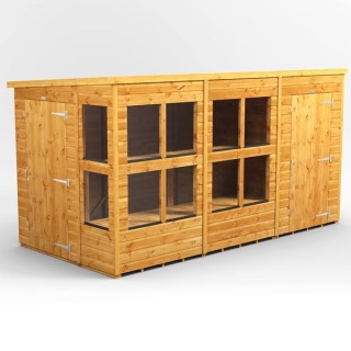 12 x 6 Power Pent Potting Shed With 4ft Side Store