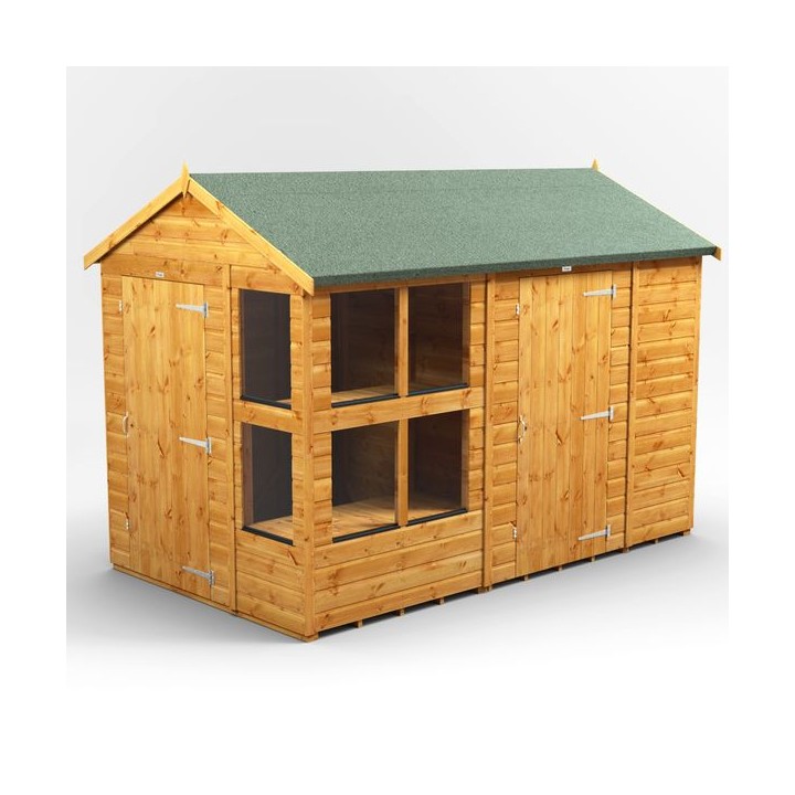 10 x 6 Power Apex Potting Shed With 6ft Side Store
