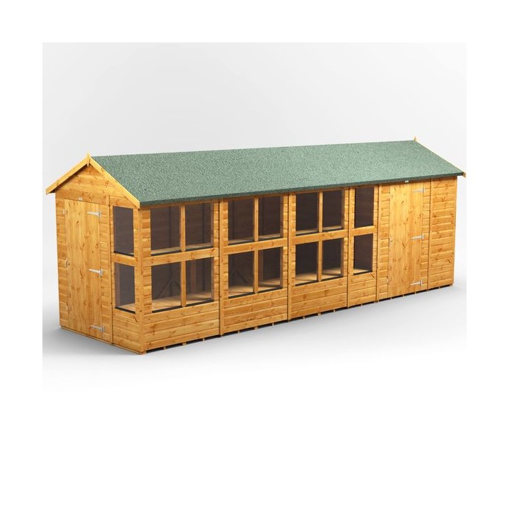 20 x 6 Power Apex Potting Shed With 6ft Side Store