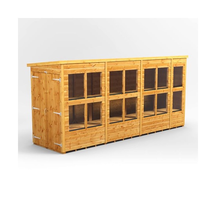14 x 4 Power Pent Double Door Potting Shed