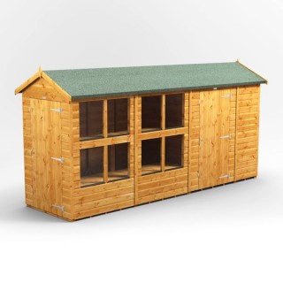 14 x 4 Power Apex Potting Shed With 6ft Side Store
