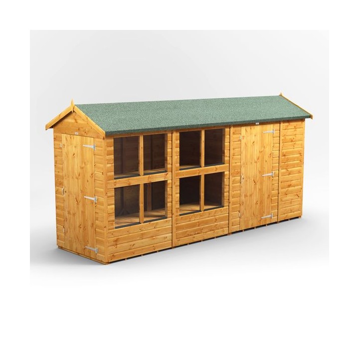 14 x 4 Power Apex Potting Shed With 6ft Side Store