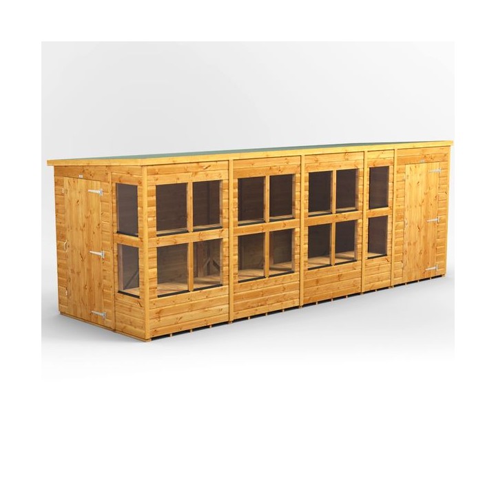 18 x 6 Power Pent Potting Shed With 4ft Side Store