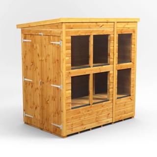 6 x 4 Power Pent Double Door Potting Shed