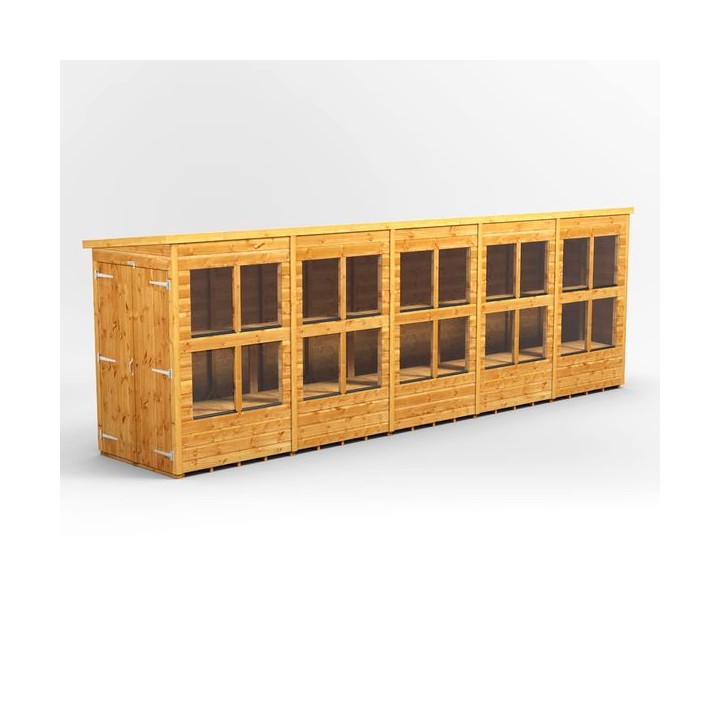 20 x 4 Power Pent Double Door Potting Shed