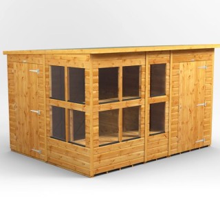 10 x 8 Power Pent Potting Shed With 4ft Side Store