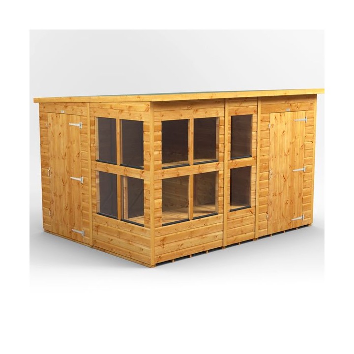 10 x 8 Power Pent Potting Shed With 4ft Side Store