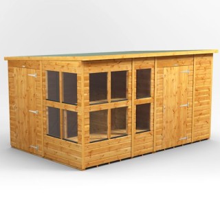 12 x 8 Power Pent Potting Shed With 6ft Side Store