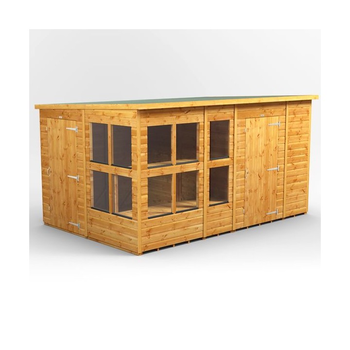 12 x 8 Power Pent Potting Shed With 6ft Side Store