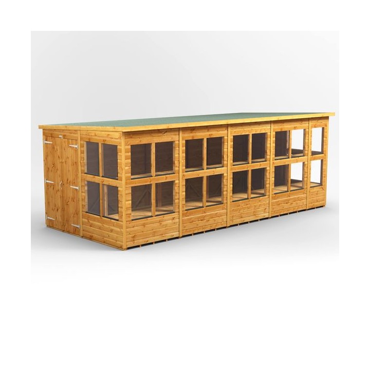 18 x 8 Power Pent Double Door Potting Shed