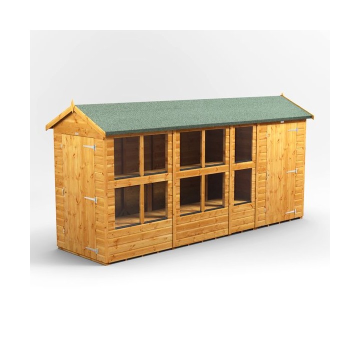 14 x 4 Power Apex Potting Shed With 4ft Side Store