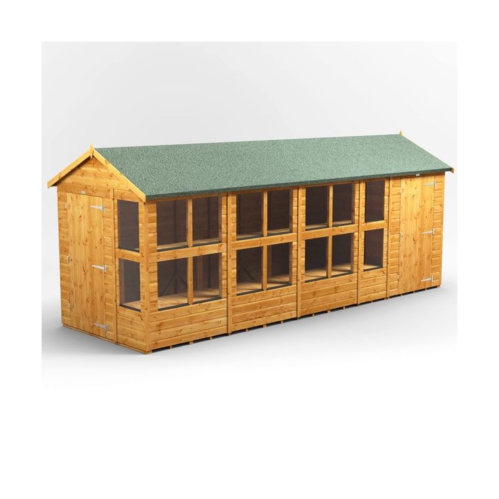 18 x 6 Power Apex Potting Shed With 4ft Side Store