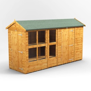 12 x 4 Power Apex Potting Shed With 6ft Side Store
