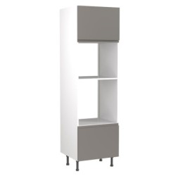 Flatpack Single Oven & Microwave Tower J-pull Super Gloss Dust Grey 600mm - FKKJ0332