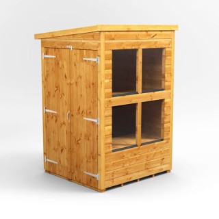 4 x 4 Power Pent Double Door Potting Shed