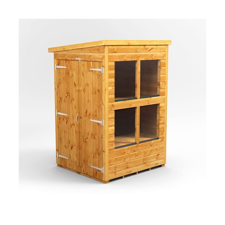 4 x 4 Power Pent Double Door Potting Shed