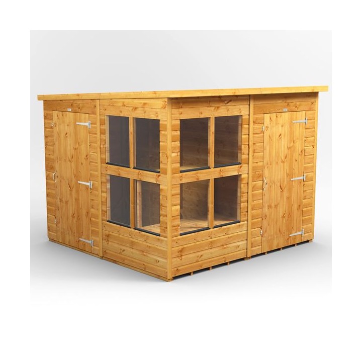 8 x 8 Power Pent Potting Shed With 4ft Side Store