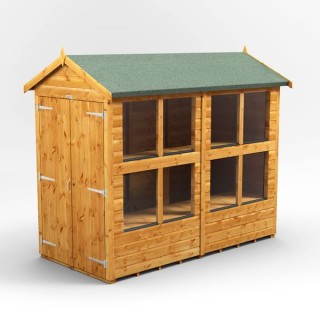 8 x 4 Power Apex Double Door Potting Shed