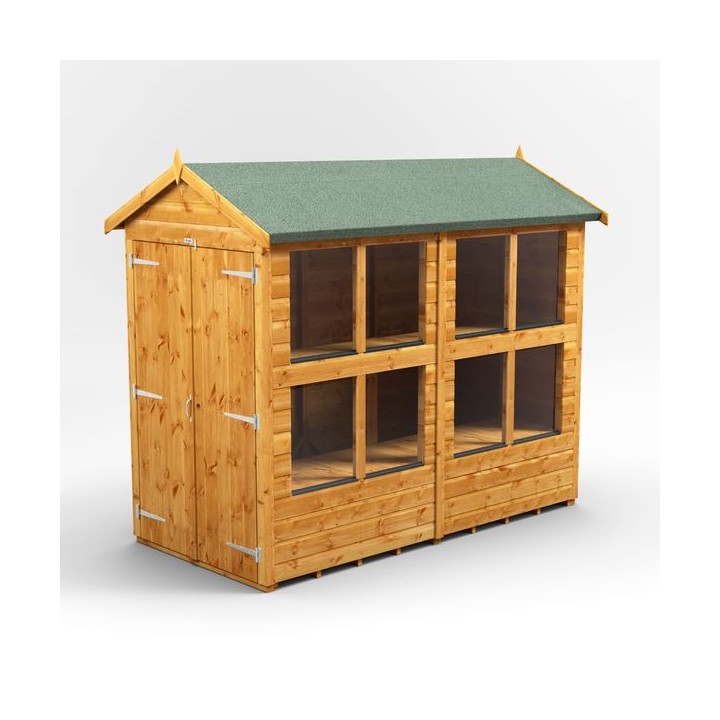8 x 4 Power Apex Double Door Potting Shed