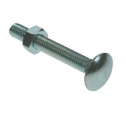4Trade Bolt & Nut M6 x 75 Din Cup Square Hexagon Bright Zinc Plated PK5