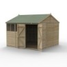 4LIFE Reverse Apex Shed 10 x 10 - Double Door - 4 Windows Home Delivery