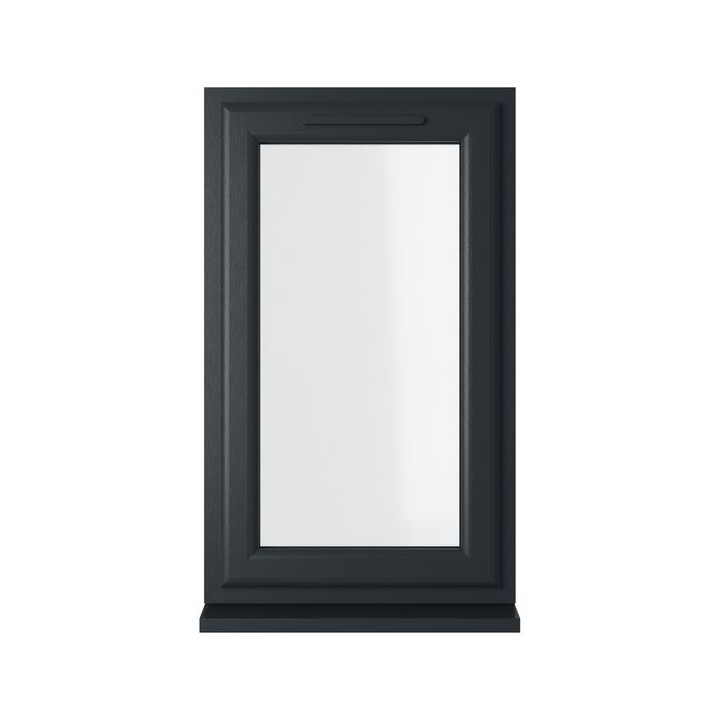 Crystal Double Glazed uPVC Grey/White Window Left Hung 610mm x 1115mm Clear