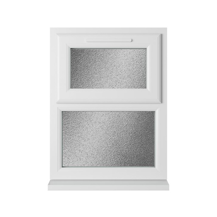 Crystal Triple Glazed uPVC Window White Top Hung 610mm x 820mm Obscure