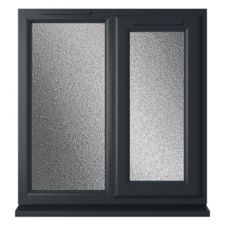 Crystal Triple Glazed uPVC Grey/White Window Right Hung 905mm x 965mm Obscure