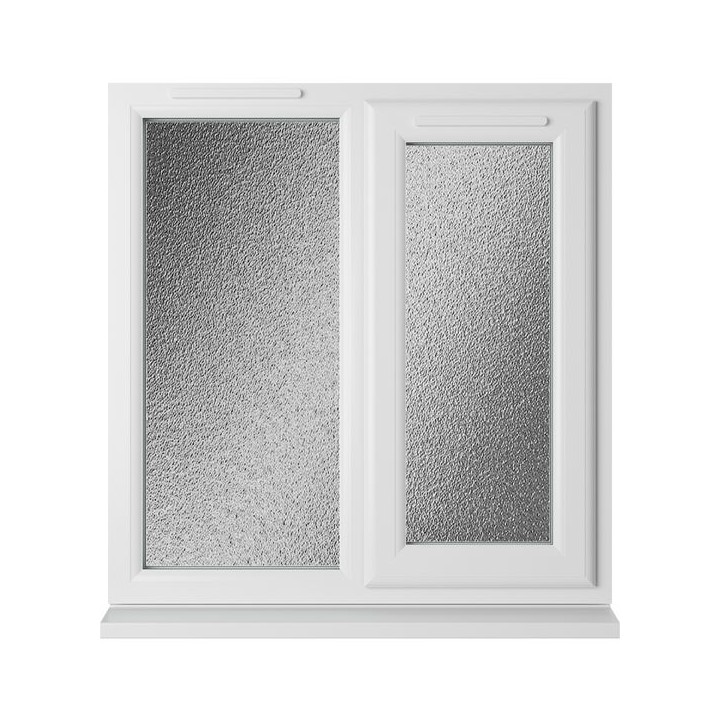 Crystal Triple Glazed uPVC Window White Right Hung 905mm x 965mm Obscure