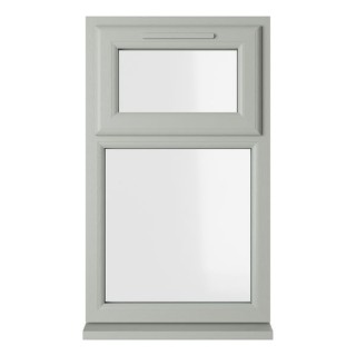 Crystal Double Glazed uPVC Window Agate/White Top Hung 1115mm x 610mm Clear
