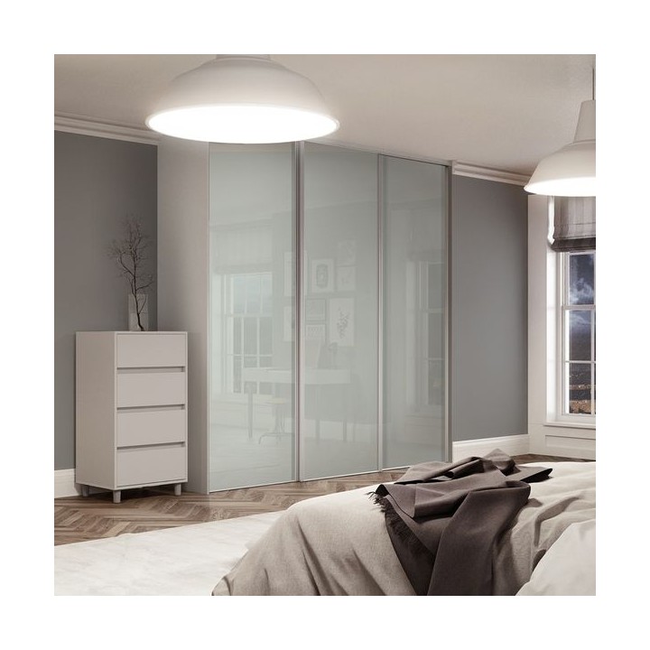 Spacepro Heritage 3 x Silver Frame Arctic White Sliding Doors H2260 x W1780