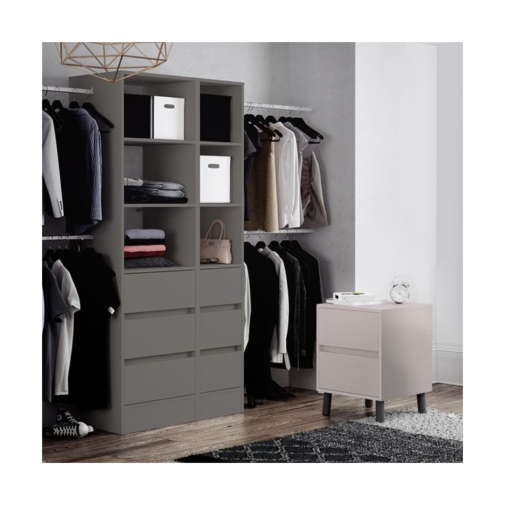 Spacepro 450mm Tower Unit with 3 Drawers and Hanger Bar Silver 2100 x 450 x 20mm